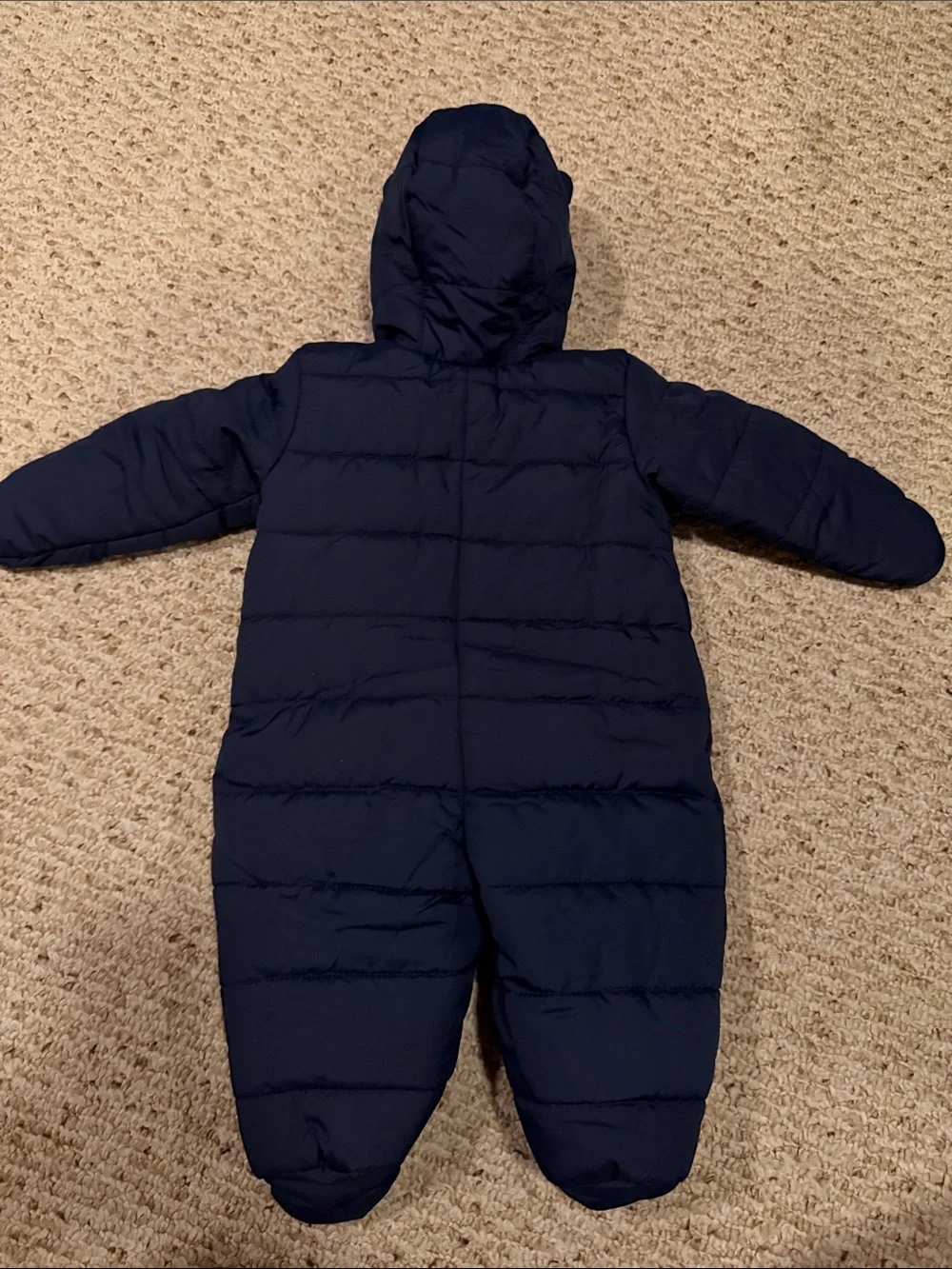 The Children's Place Navy Puffer Footed One-Piece with Hood